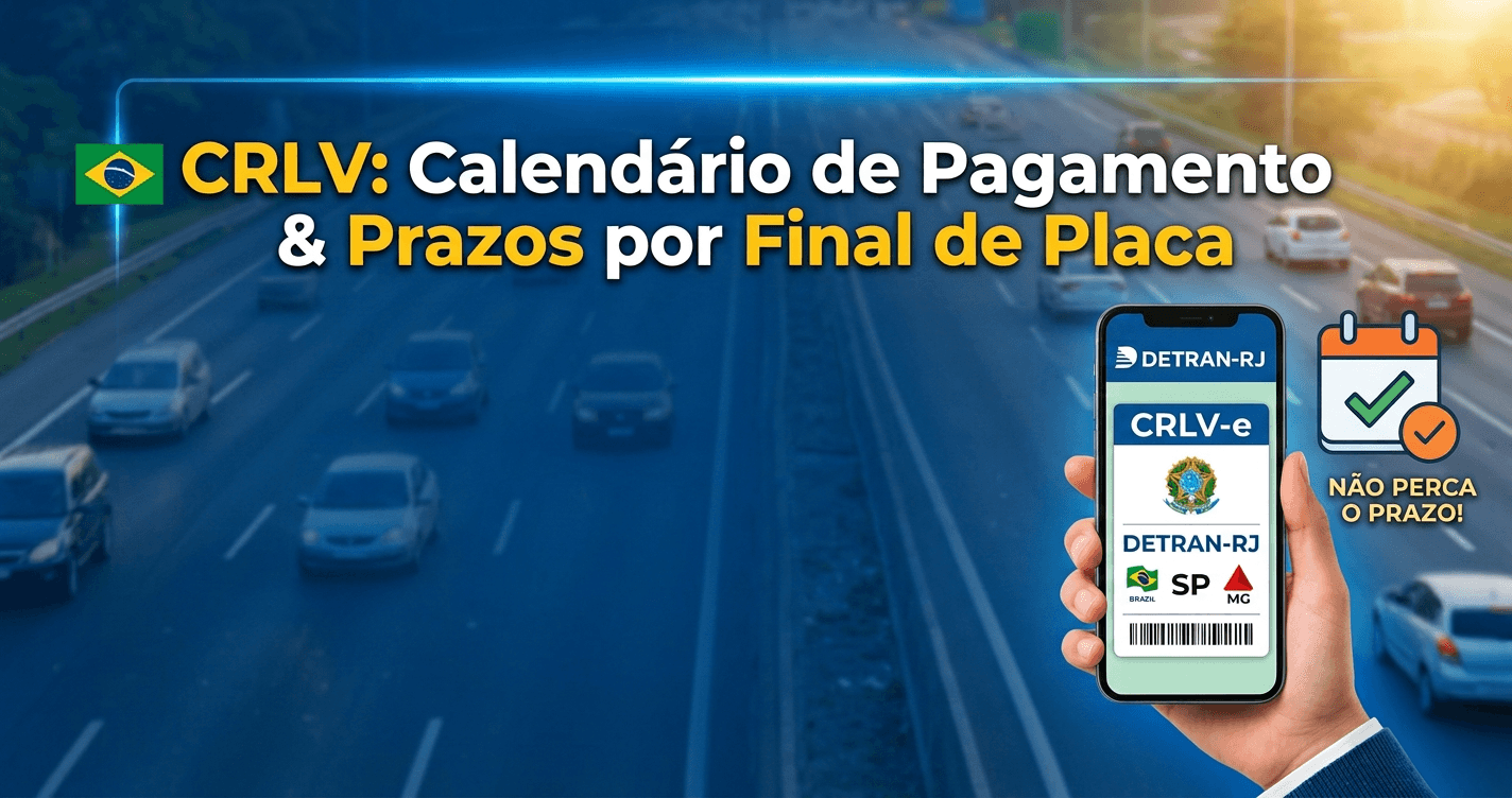 CRLV 2026: calendário de pagamento e prazos por final de placa